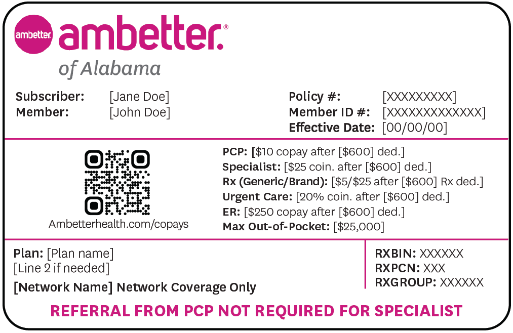 Ambetter of Alabama member ID