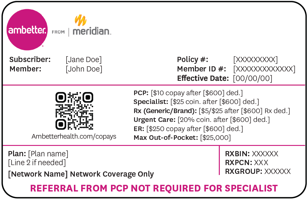 Ambetter from Meridian member ID