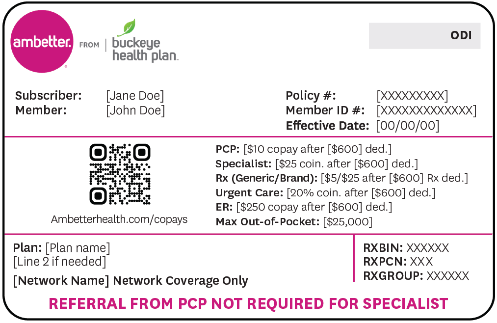 Ambette from Buckey Health Plan member ID