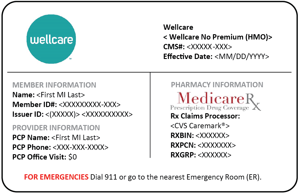 Wellcare member ID card