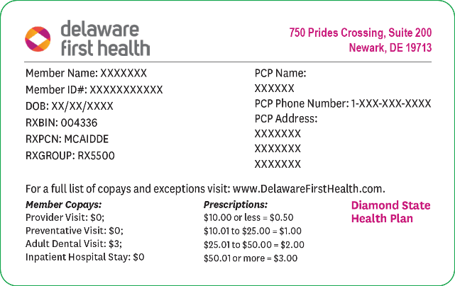 Delaware First Health member card